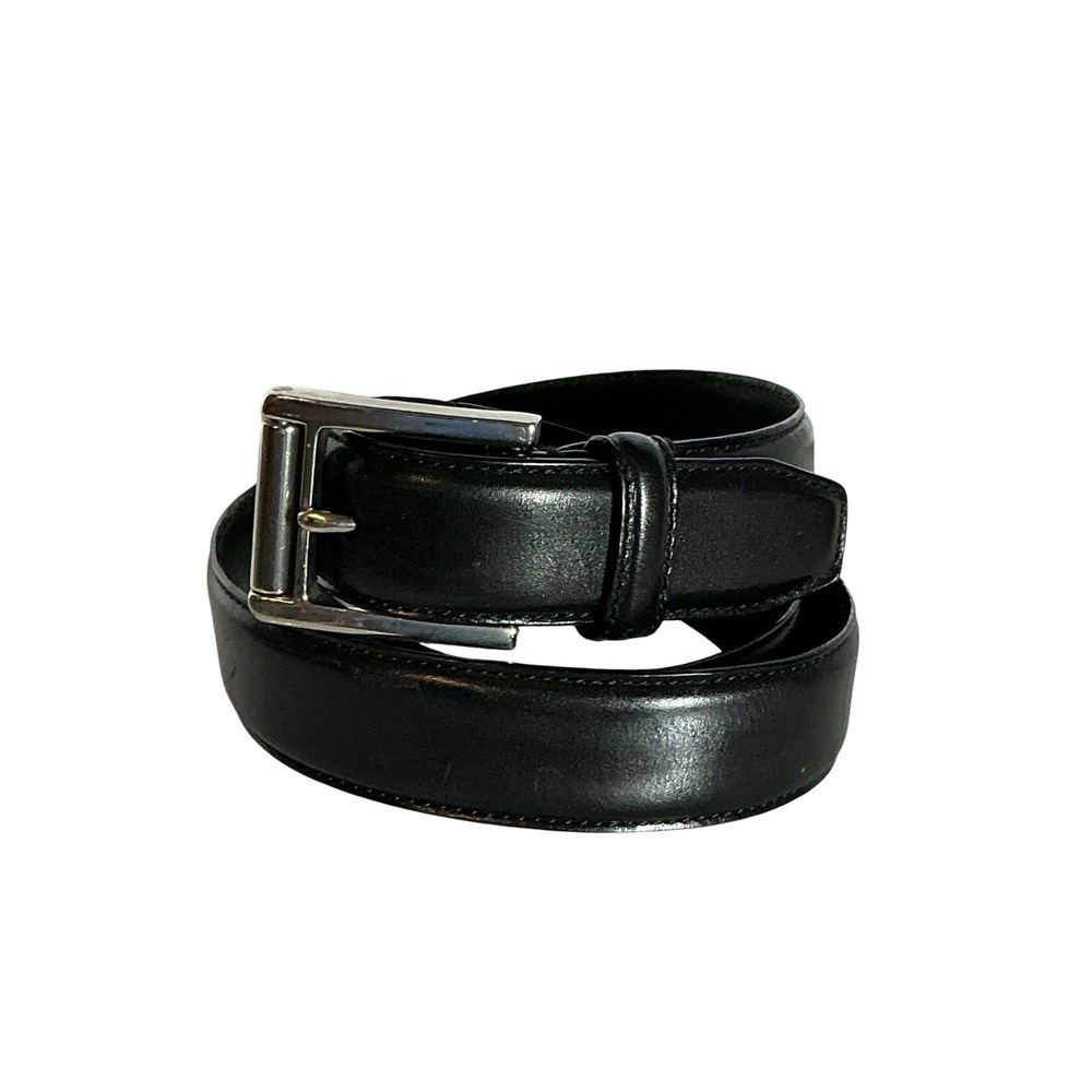 Polo Ralph Lauren Black Smooth Leather Dress Belt Sz38 SS(?)Buckle 2110155-01